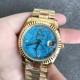 Rolex-DayDate 36mm YG/YG Flt Pres Turquoise Dial RAF A2836
