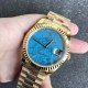 Rolex-DayDate 36mm YG/YG Flt Pres Turquoise Dial RAF A2836