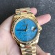 Rolex-DayDate 36mm YG/YG Flt Pres Turquoise Dial RAF A2836