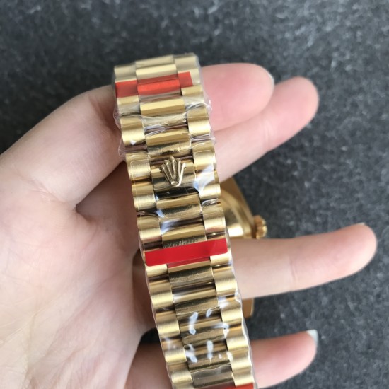 Rolex-DayDate 36mm YG/YG Flt Pres Turquoise Dial RAF A2836