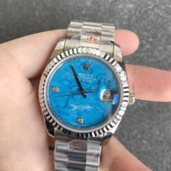 Rolex-DayDate 36mm SS/SS Flt Pres Turquoise Dial RAF A2836