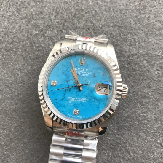 Rolex-DayDate 36mm SS/SS Flt Pres Turquoise Dial RAF A2836