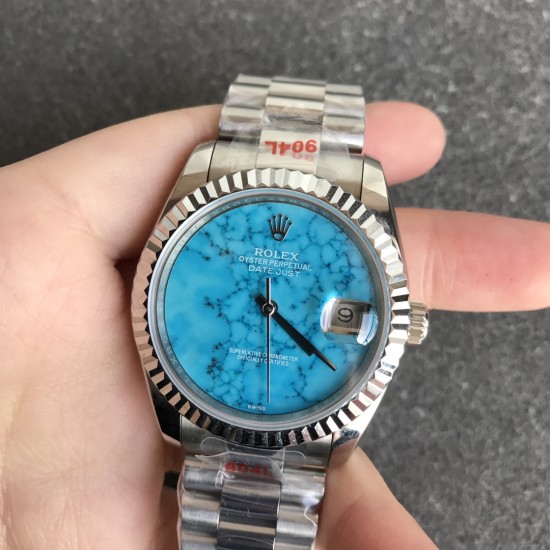 Rolex-DayDate 36mm SS/SS Flt Pres Turquoise Dial RAF A2836