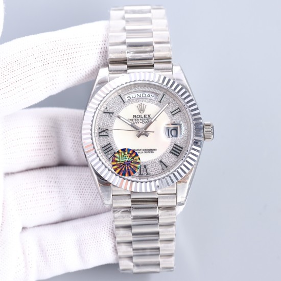 Rolex-DayDate 128239 36mm SS/SS Diamond/Rmn LZ V3 VR3255(Gain Weight)
