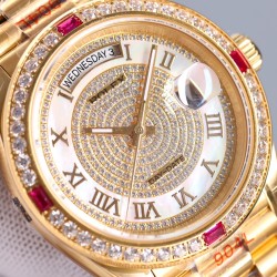 Rolex-DayDate 128239 36mm YG/YG Diamond/Rmn LZ V3 VR3255(Gain Weight)