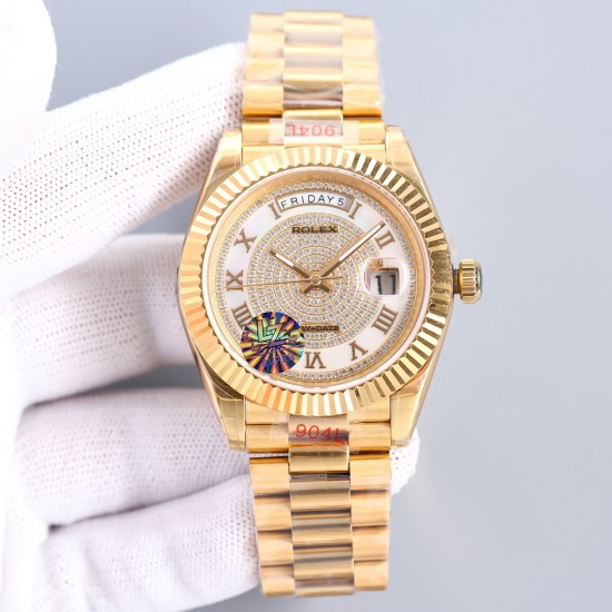Rolex-DayDate 128239 36mm YG/YG Diamond/Rmn LZ V3 VR3255(Gain Weight)