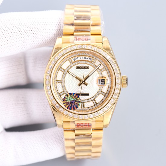 Rolex-DayDate 128239 36mm YG/YG Diamond DIal LZ V3 VR3255(Gain Weight)
