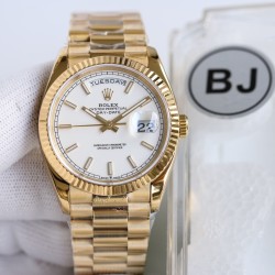 Rolex-DayDate 128238 36mm YG/YG White/Stk BJ A2836(Gain Weight)