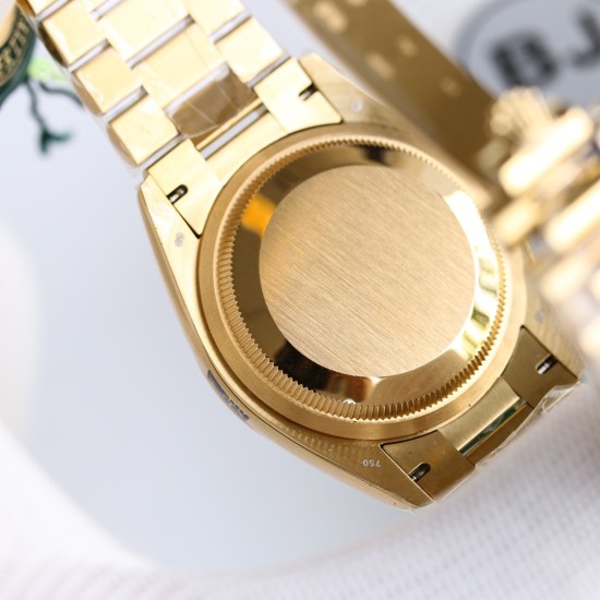 Rolex-DayDate 128238 36mm YG/YG White/Stk BJ A2836(Gain Weight)