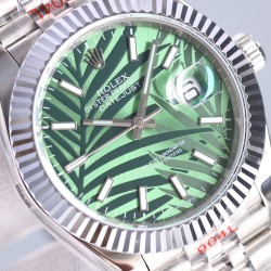 Rolex-Datejust 126333 41mm Jub SS/SS Green Textured/Stk LZ SH3235