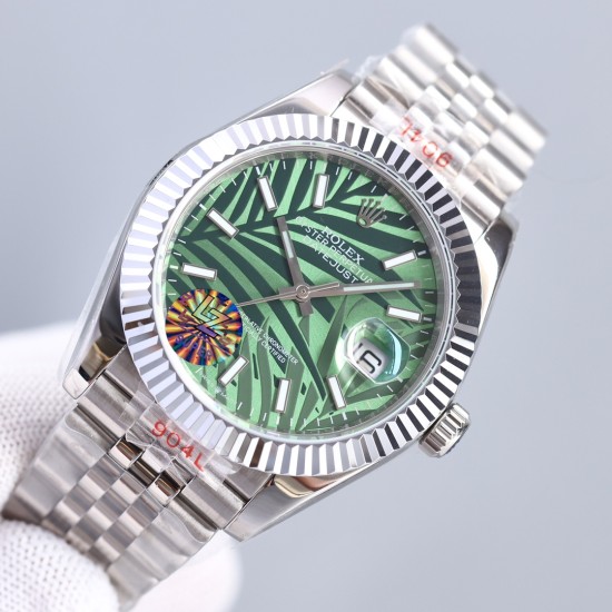 Rolex-Datejust 126333 41mm Jub SS/SS Green Textured/Stk LZ SH3235