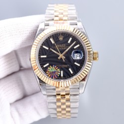 Rolex-Datejust 126333 41mm Jub RG/SS Silver Textured/Stk LZ SH3235