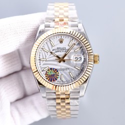 Rolex-Datejust 126333 41mm Jub YG/SS Silver Textured/Stk LZ SH3235