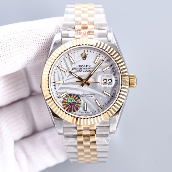 Rolex-Datejust 126333 41mm Jub RG/SS Silver Textured/Stk LZ SH3235