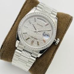 Rolex-DayDate 36mm SS/SS Dia Pres Diamond Dial VRS A2836