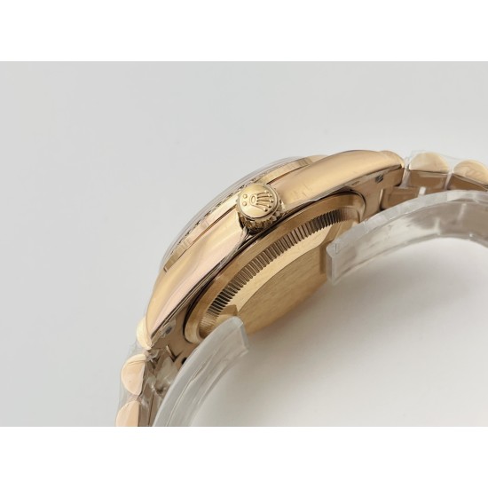 Rolex-DayDate 36mm RG/RG Dia Pres Diamond Dial VRS A2836