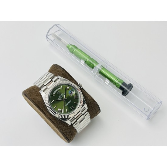 Rolex-DayDate 228236 40mm SS/SS Green/Rmn VRS VR3255(Gain Weight)