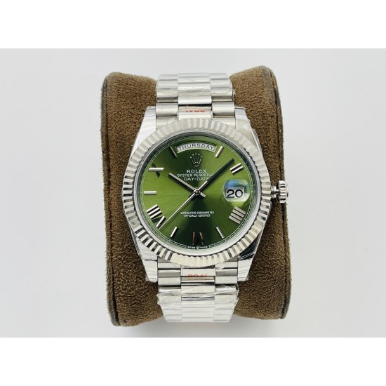 Rolex-DayDate 228236 40mm SS/SS Green/Rmn VRS VR3255(Gain Weight)
