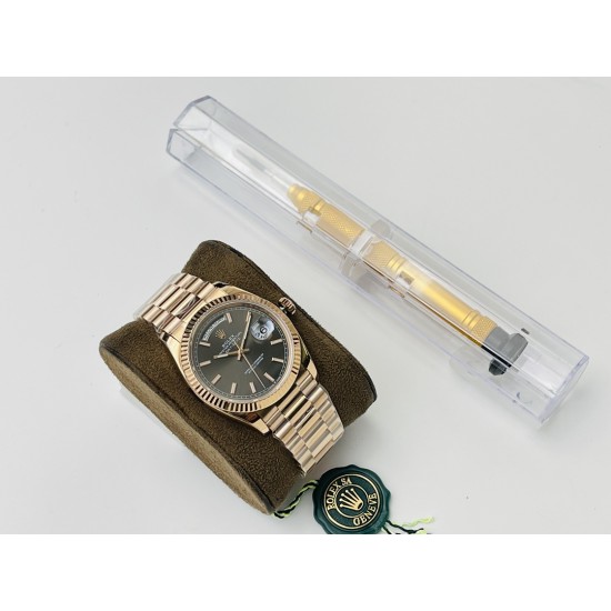 Rolex-DayDate 228235 40mm RG/RG Black/Stk VRS V4 VR3255 (Gain Weight)