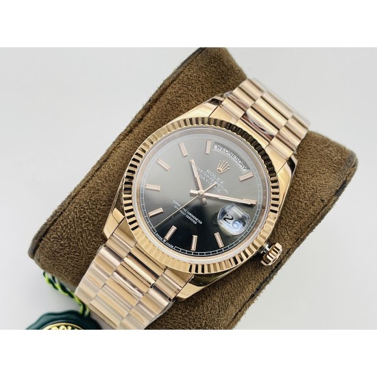 Rolex-DayDate 228235 40mm RG/RG Black/Stk VRS V4 VR3255 (Gain Weight)