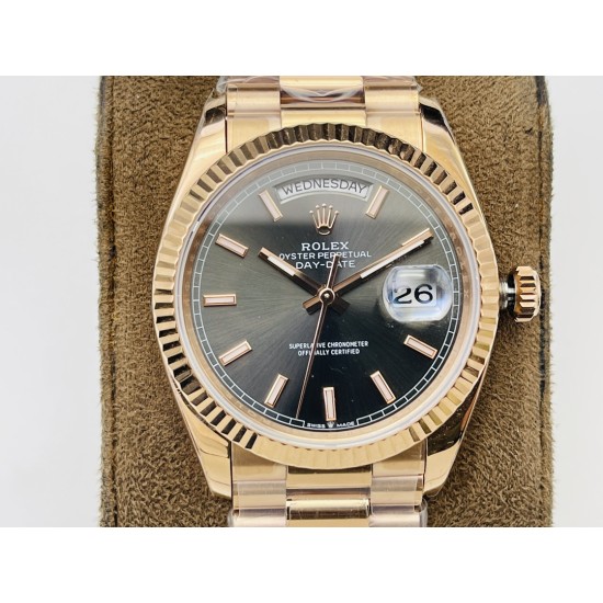 Rolex-DayDate 228235 40mm RG/RG Black/Stk VRS V4 VR3255 (Gain Weight)