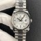 Rolex-DayDate 36mm Flt Pres SS/SS Silv Wht Diam EWF A3255