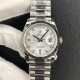 Rolex-DayDate 36mm Flt Pres SS/SS Silv Wht Diam EWF A3255