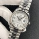 Rolex-DayDate 36mm Flt Pres SS/SS Silv Wht Diam EWF A3255