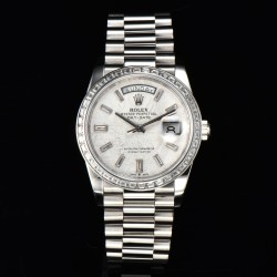 Rolex-DayDate 36mm Dia Pres SS/SS Wht MOP Diam EWF A3255 Mo