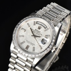 Rolex-DayDate 36mm Dia Pres SS/SS Wht MOP Diam EWF A3255 Mo