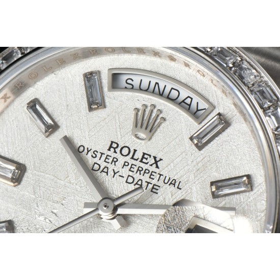 Rolex-DayDate 36mm Dia Pres SS/SS Wht MOP Diam EWF A3255 Mo