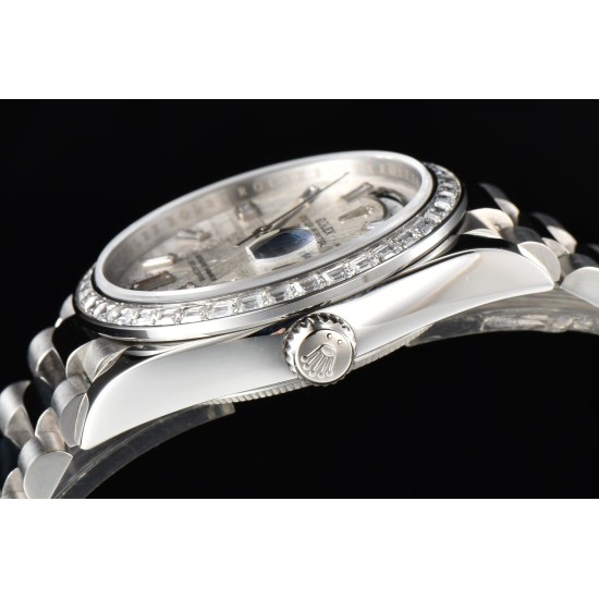 Rolex-DayDate 36mm Dia Pres SS/SS Wht MOP Diam EWF A3255 Mo