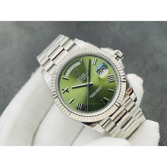 Rolex-DayDate 228236 40mm SS/SS Green/Rmn VRS VR3255(Gain Weight)
