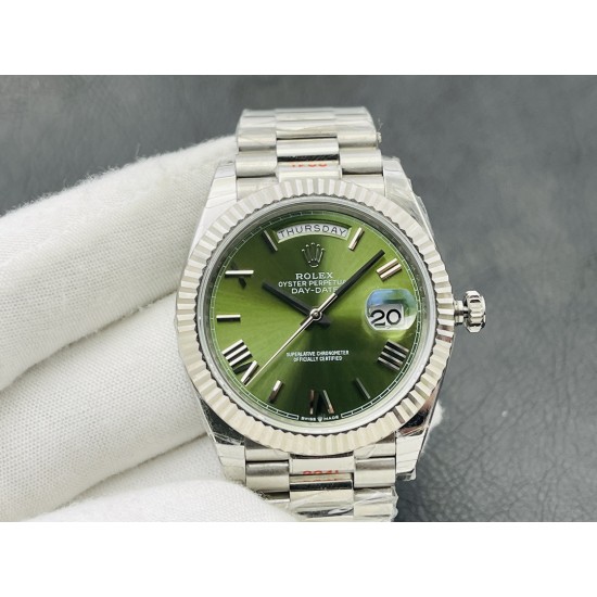 Rolex-DayDate 228236 40mm SS/SS Green/Rmn VRS VR3255(Gain Weight)