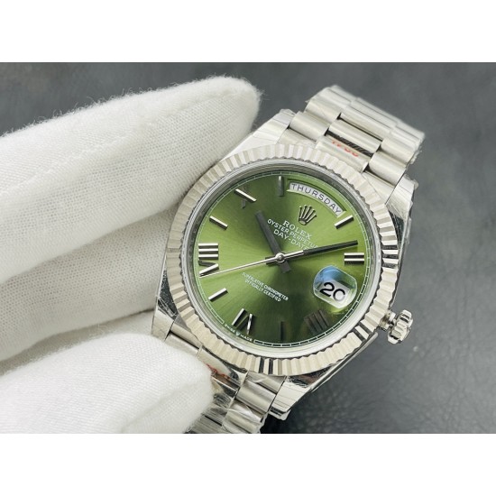 Rolex-DayDate 228236 40mm SS/SS Green/Rmn VRS VR3255(Gain Weight)