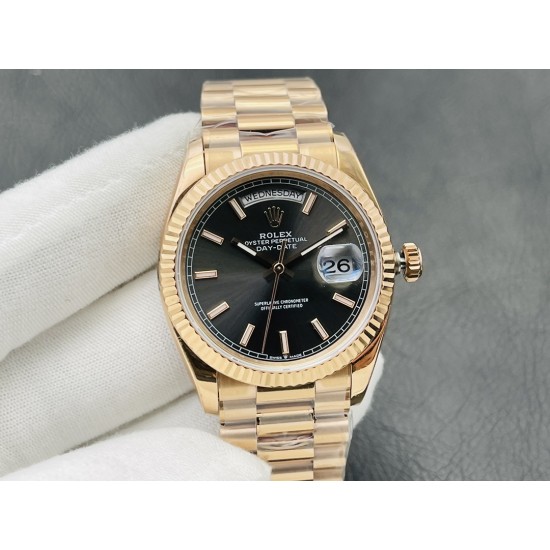 Rolex-DayDate 228235 40mm RG/RG Grey/Stk VRS V4 VR3255 (Gain Weight)