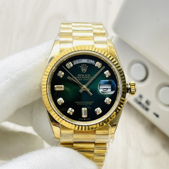 Rolex-DayDate 228238 40mm YG/YG Green Dial VRF SH3255(Tungsten Heavy Version)