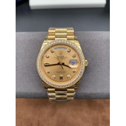 Rolex-DayDate 36mm Dia Pres YG/YG Gold Diam EWF A3255 Mod