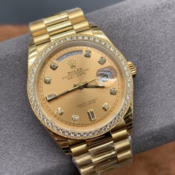 Rolex-DayDate 36mm Dia Pres YG/YG Gold Diam EWF A3255 Mod