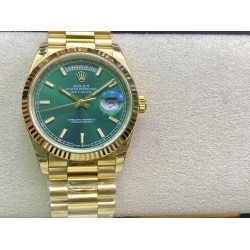 Rolex-DayDate 128238 36mm YG/YG Green/Diam EWF V3 VR3255(Gain Weight)
