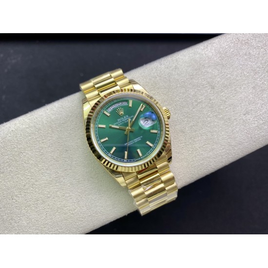 Rolex-DayDate 128238 36mm YG/YG Green/Diam EWF V3 VR3255(Gain Weight)
