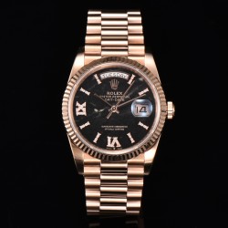 Rolex-DayDate 128235 36mm RG/RG Hematite/Dia CSF A2836(Gain Weight)