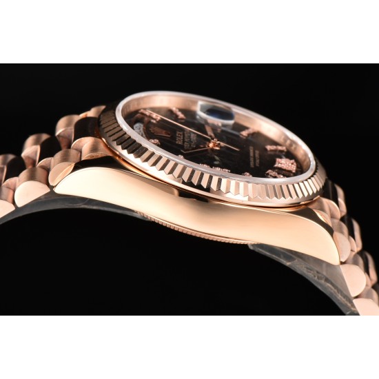 Rolex-DayDate 128235 36mm RG/RG Hematite/Dia CSF A2836(Gain Weight)