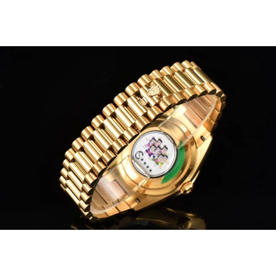 Rolex-DayDate 36mm YG/YG Flt Pres Malachite Dial CSF A2836