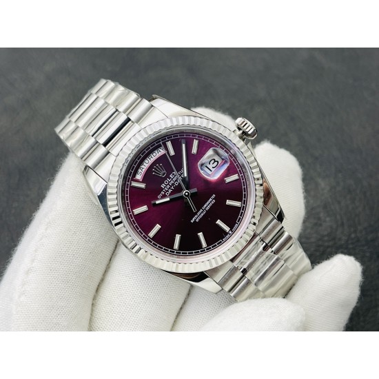 Rolex-DayDate 228236 40mm SS/SS Purple/Stk VRF SH3255(Tungsten Heavy Version)