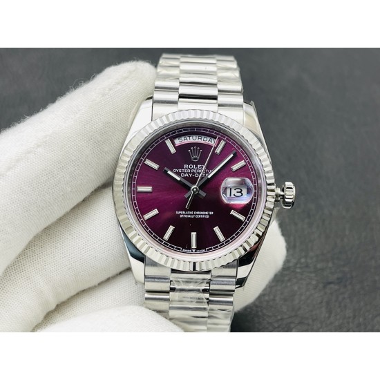 Rolex-DayDate 228236 40mm SS/SS Purple/Stk VRF SH3255(Tungsten Heavy Version)