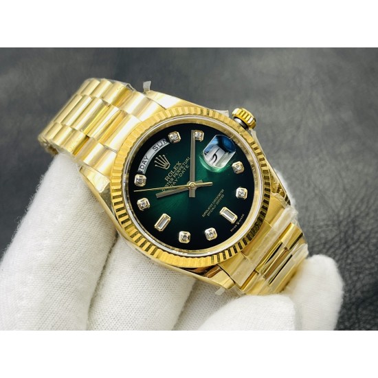 Rolex-DayDate 228238 40mm YG/YG Green Dial VRF SH3255(Tungsten Heavy Version)