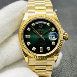 Rolex-DayDate 228238 40mm YG/YG Green Dial VRF SH3255(Tungsten Heavy Version)