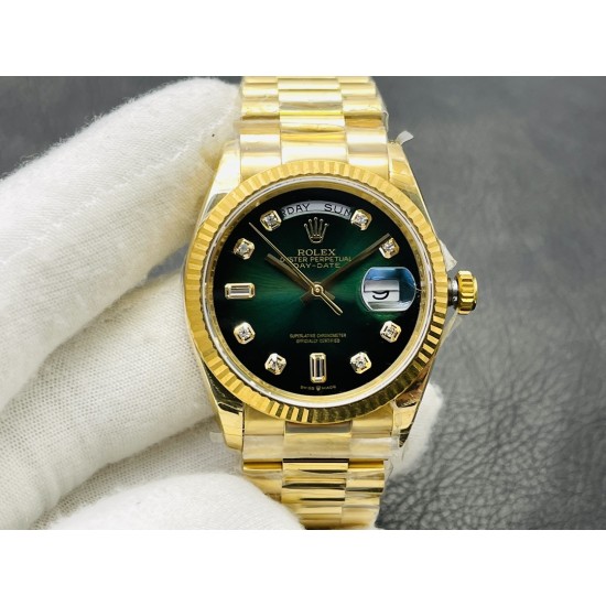 Rolex-DayDate 228238 40mm YG/YG Green Dial VRF SH3255(Tungsten Heavy Version)
