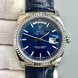 Rolex-DayDate 36mm Flt Pres SS/LE Blue Stk EWF A2836